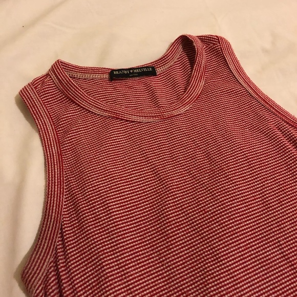 Red and white striped crop top-VERY LIGHTLY WORN